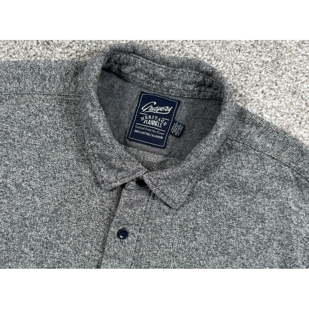 Grayers Heritage Flannel Shirt Mens XXL Gray 100% Cotton Heather Button Up